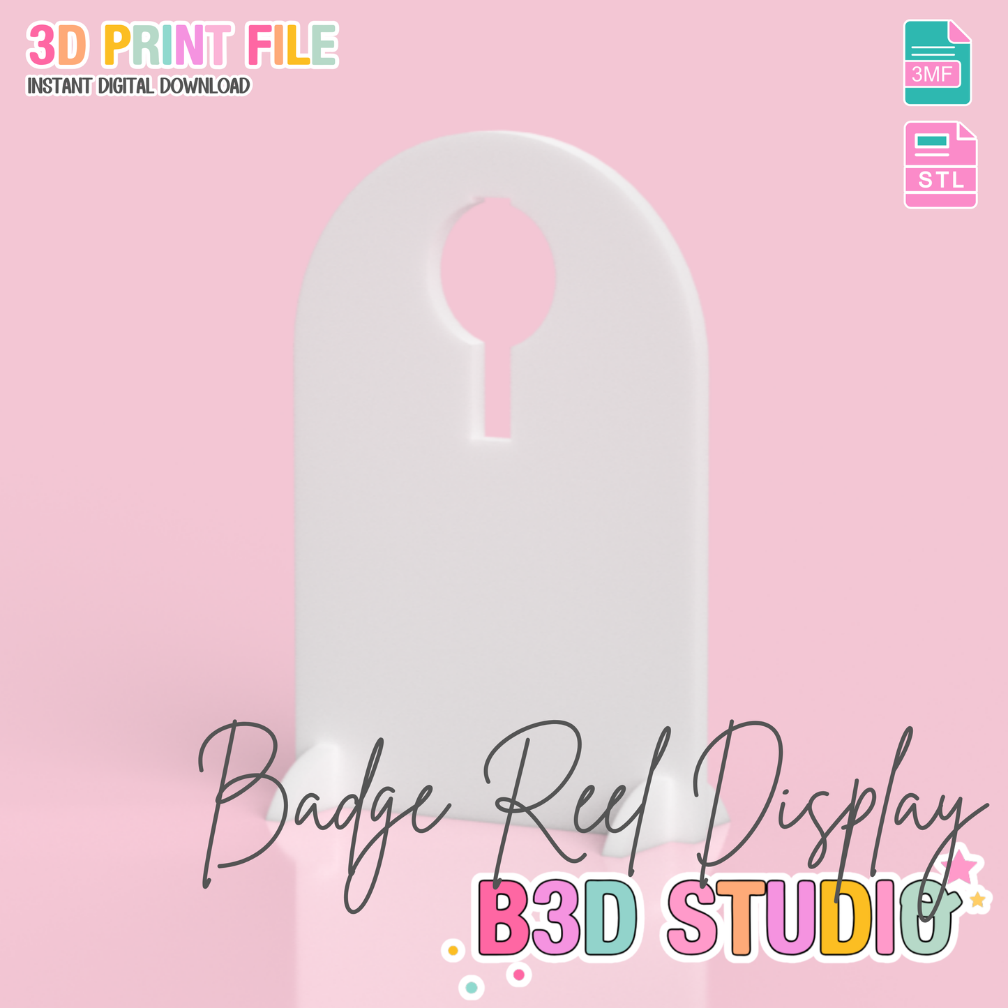 Raised Badge Reel Display Arch 3D Print File (STL & 3MF Digital Download)