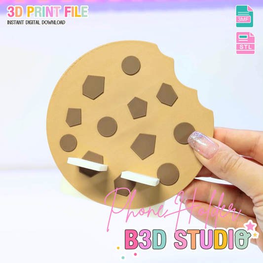 Cookie Phone Holder 3D Print File: Fun Desk Decor (STL/3MF Digital Download)