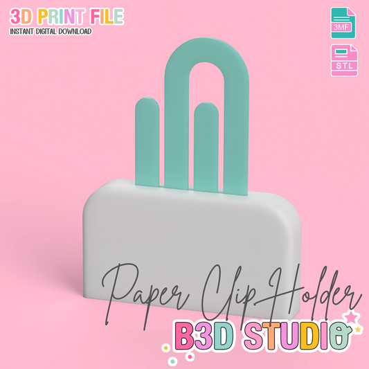 Basic Paper Clip Holder/Display 3D Print File (STL & 3MF Digital Download)
