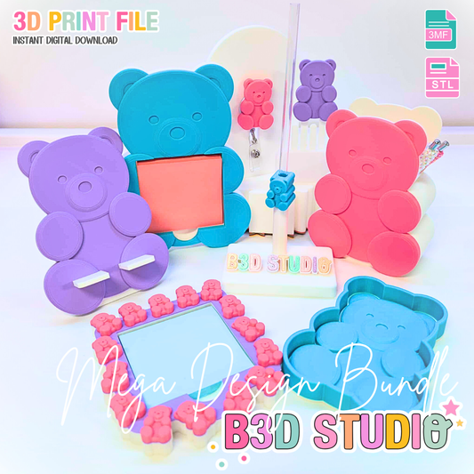 Gummy Bear 3D Print File Mega Design Bundle: Desk Organizer (STL & 3MF Digital Download)
