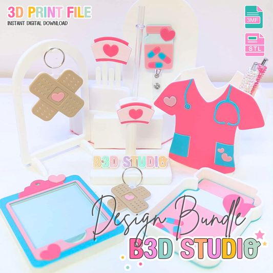 Health Care Worker 3D Print File Mega Bundle: Pen Holder, Trinket Dish, More (STL & 3MF Digital Download)