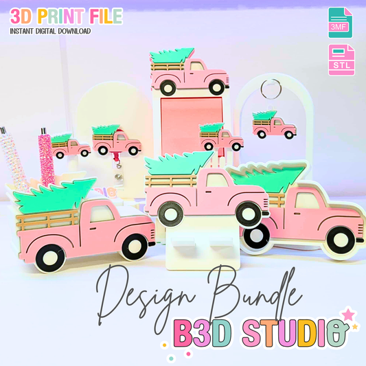 Farm Truck 3D Print File Design Bundle: Desk Gift Set (STL & 3MF Digital Download)