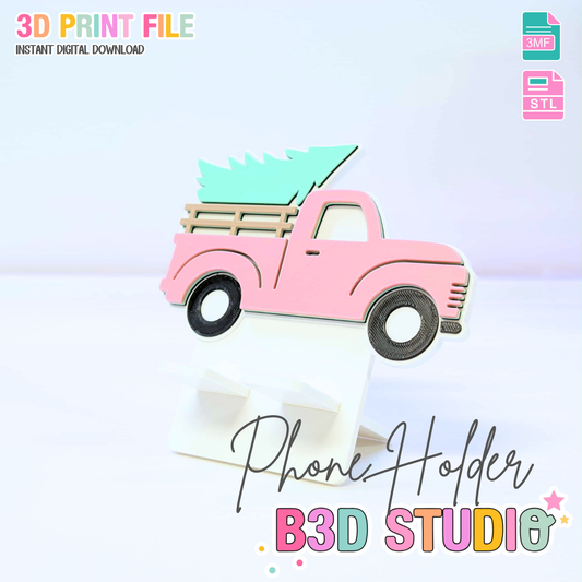 Farm Truck Phone Holder 3D Print File: Fun Desk Decor (STL/3MF Digital Download)