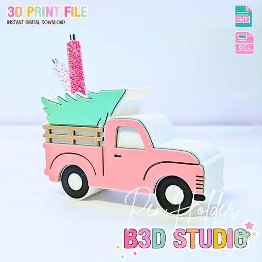 Farm Truck Pen Holder: 3D Print STL & 3MF File (Digital Download)