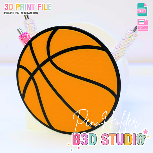 Basketball Pen Holder 3D Print File: Sporty Desk Decor (STL + 3MF File)