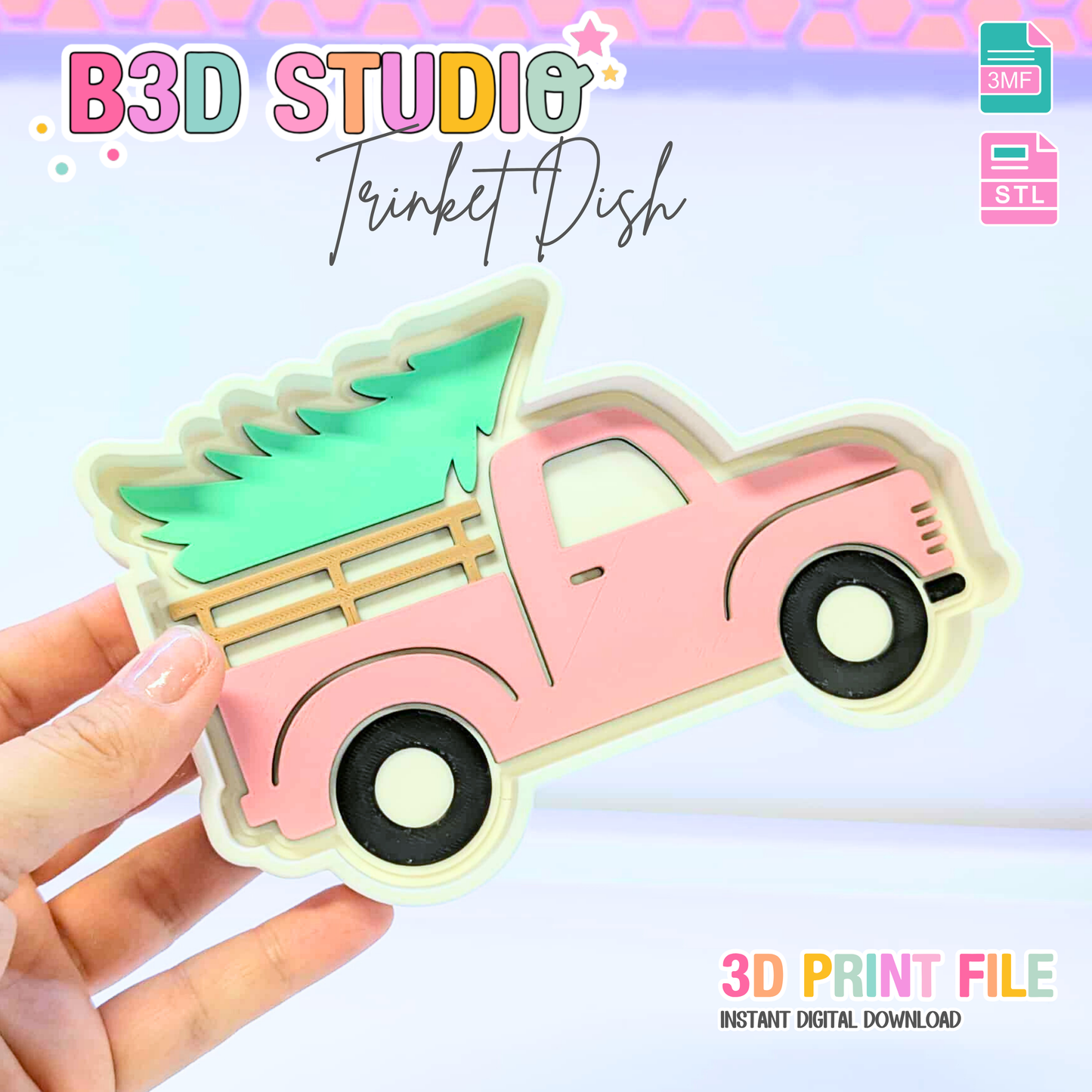 Farm Truck Trinket Dish STL - 3D Print File (Digital Download)