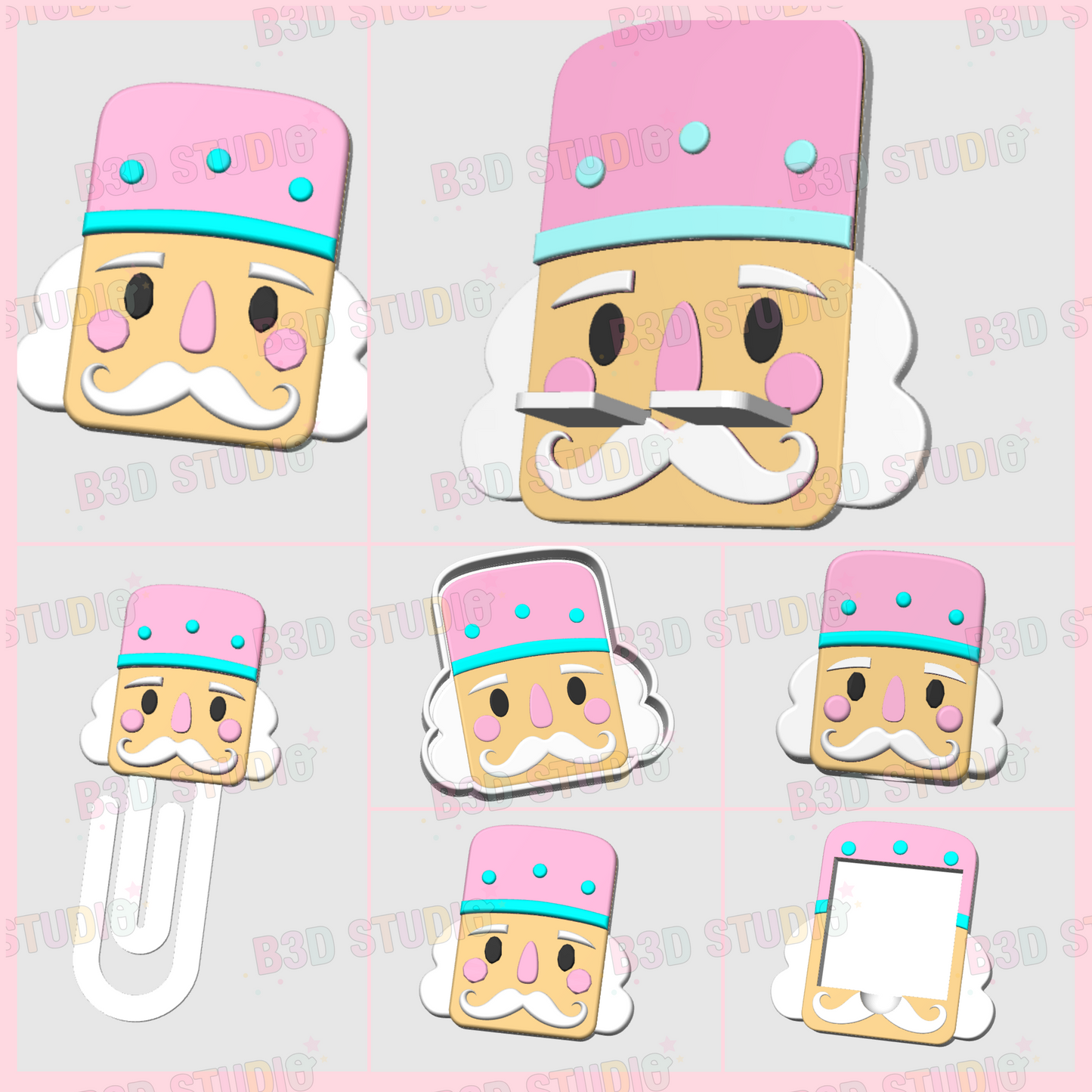 Nutcracker 3D Print File Bundle: Pen Holder, Phone Holder, More (STL & 3MF Digital Download)