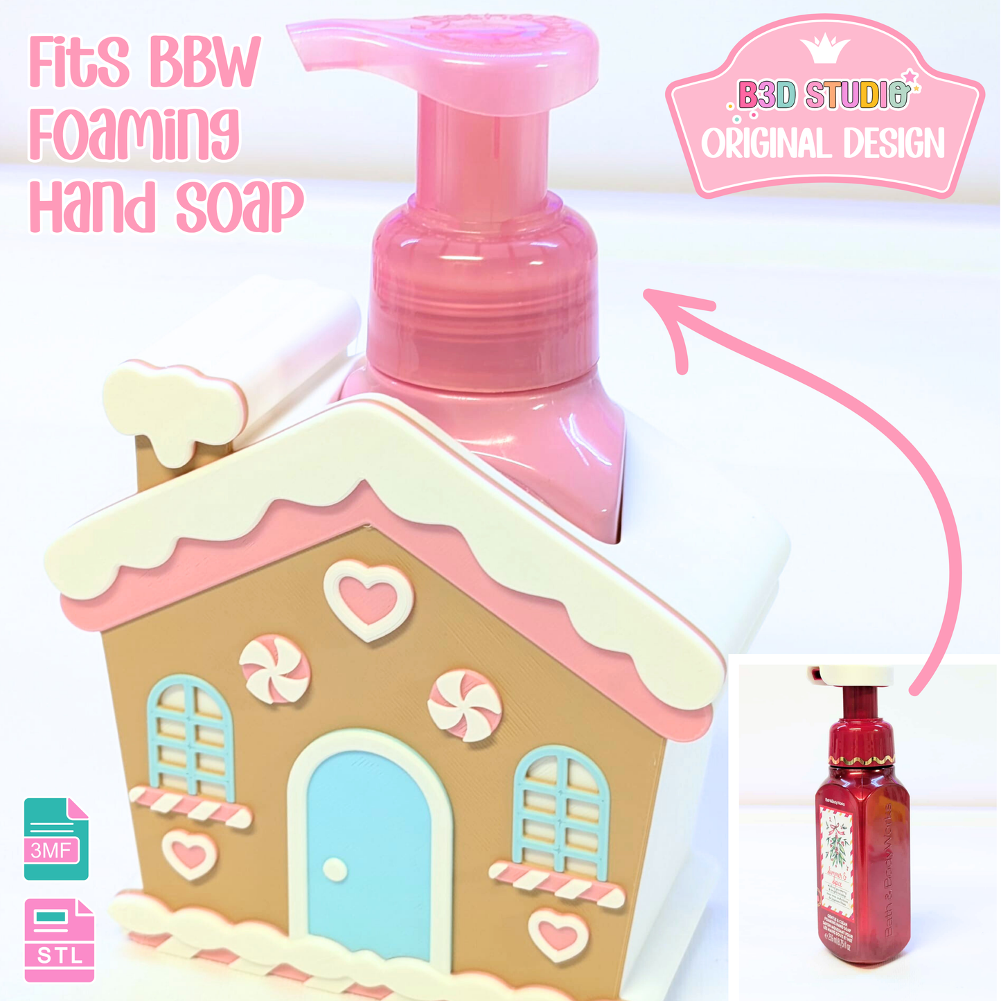 Gingerbread House Soap Holder: 3D Print STL & 3MF File (Digital Download)