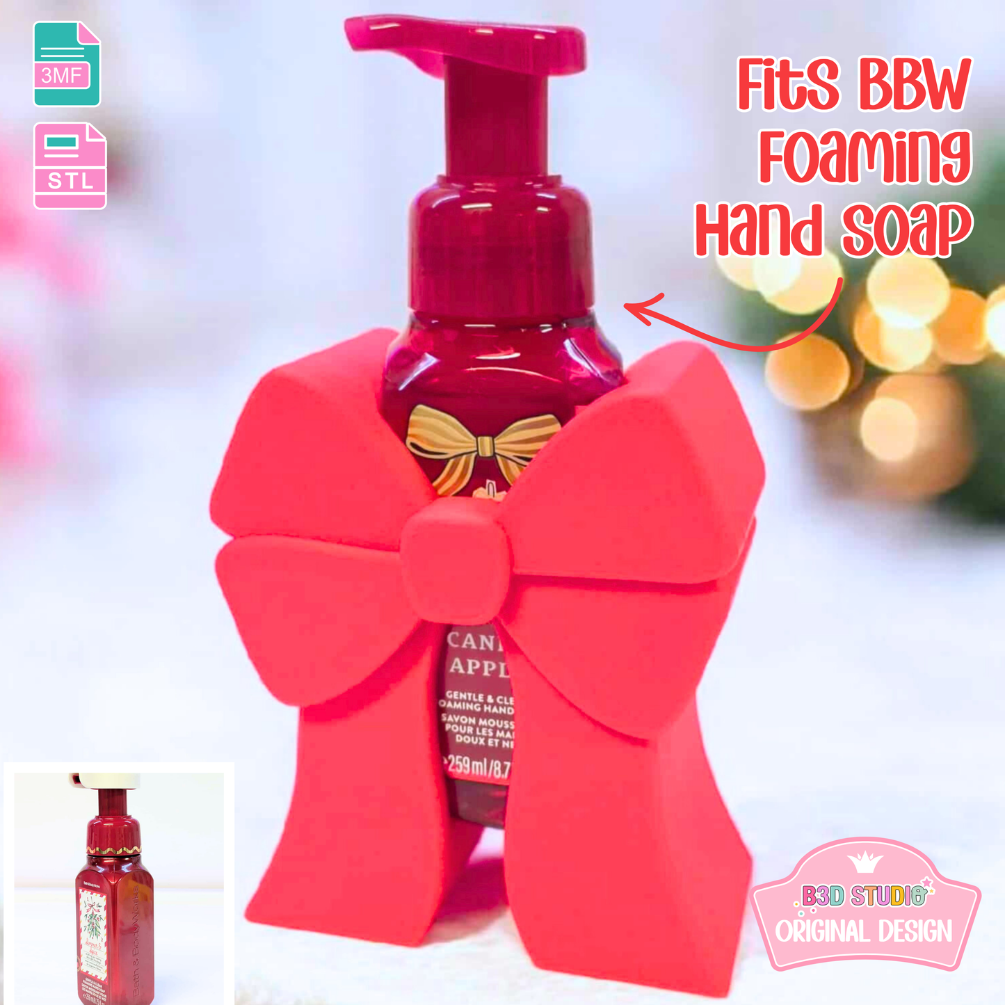 Coquette Bow Soap Holder: 3D Print STL & 3MF File (Digital Download)