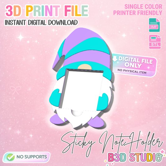 Gnome Sticky Note Holder - STL & 3MF - Digital Download