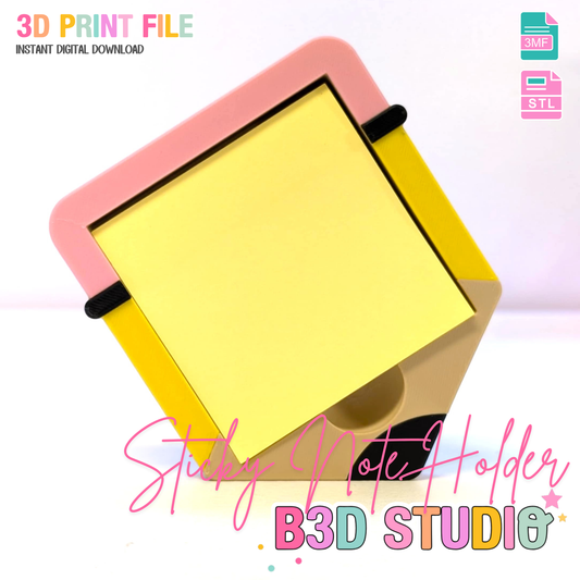 Pencil Sticky Note Holder - STL & 3MF - Digital Download