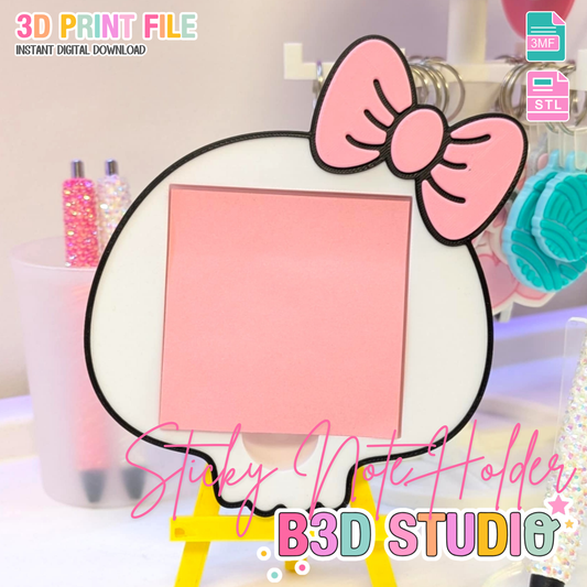 Skull Bow Sticky Note Holder - STL & 3MF - Digital Download