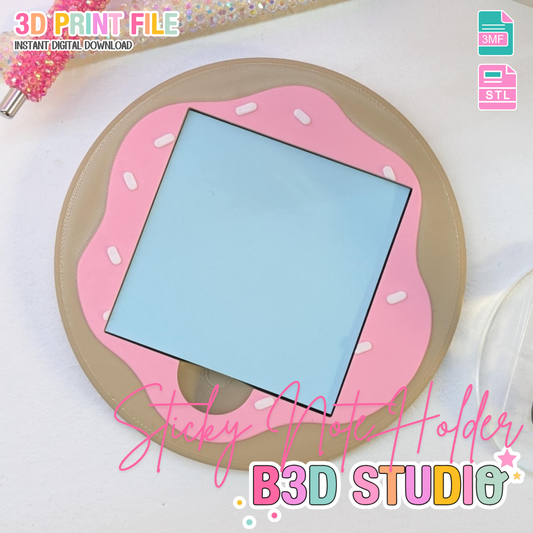 Donut Sticky Note Holder - STL & 3MF - Digital Download
