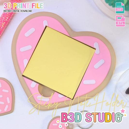 Sugar Cookie Sticky Note Holder - STL & 3MF - Digital Download