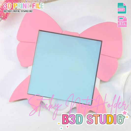 Bow Sticky Note Holder - STL & 3MF - Digital Download
