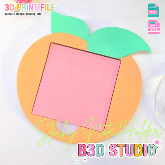 Peach Sticky Note Holder - STL & 3MF - Digital Download