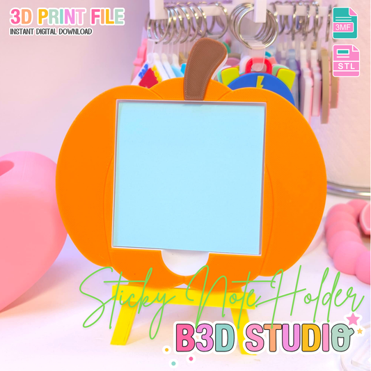 Pumpkin Sticky Note Holder - STL & 3MF - Digital Download