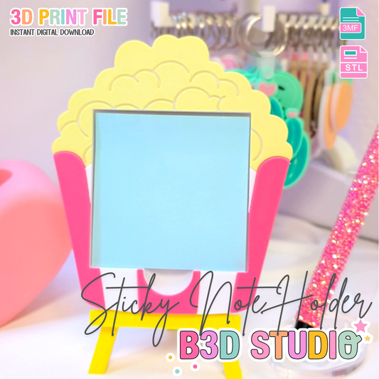 Popcorn Sticky Note Holder - STL & 3MF - Digital Download