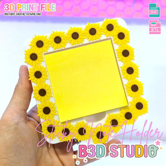 Sunflowers Sticky Note Holder - STL & 3MF - Digital Download
