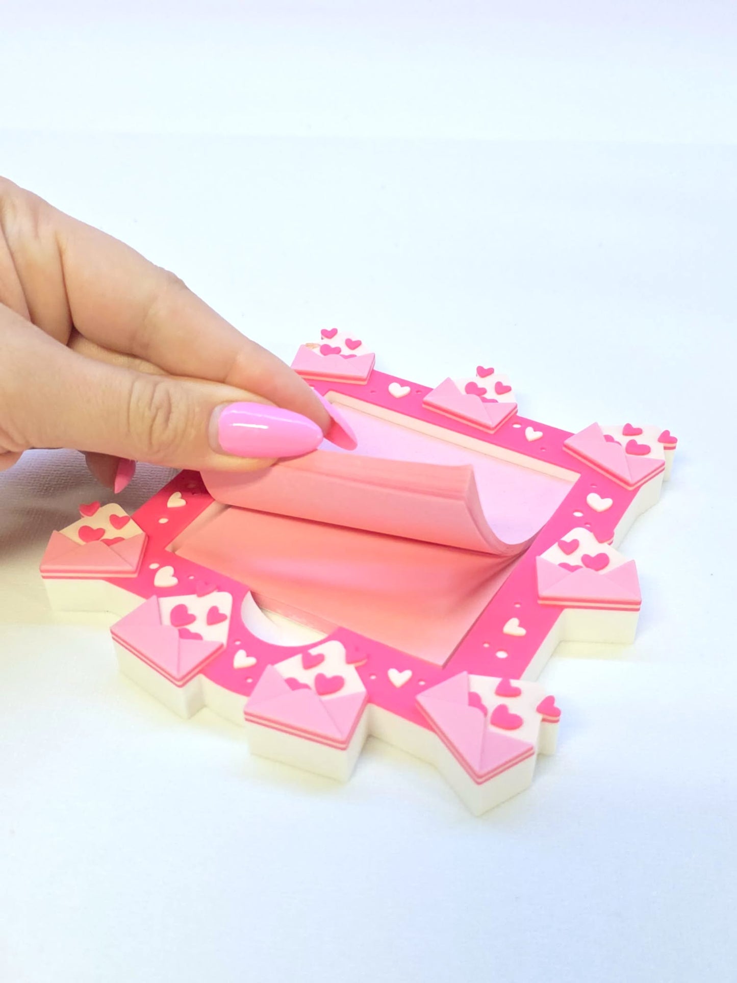 Love Letter Sticky Note Holder: Desk Organizer 3D Print File (STL & 3MF Digital Download)