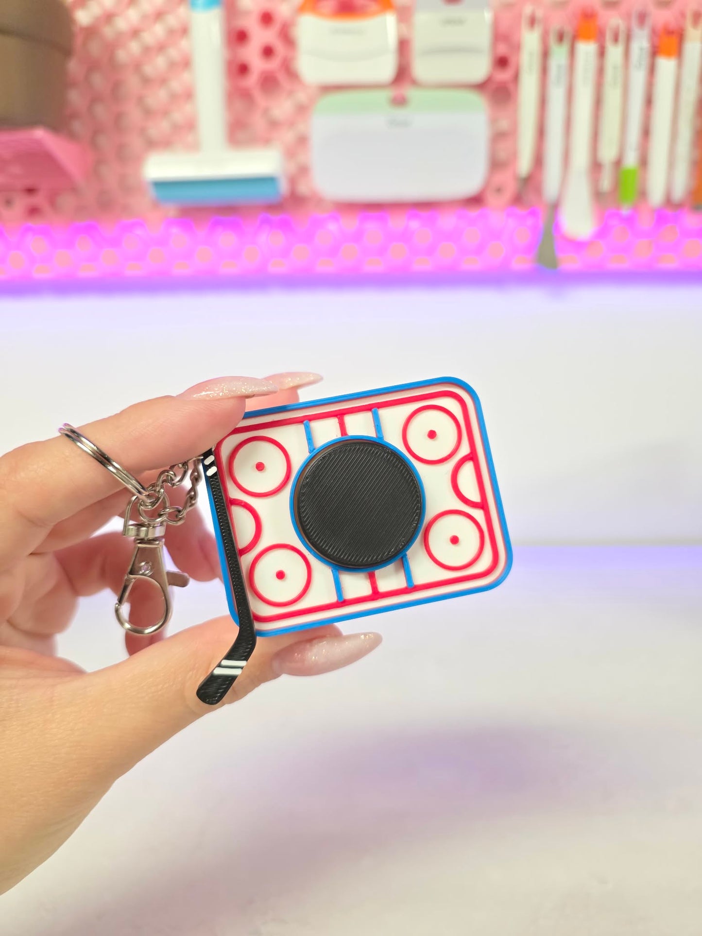 Hockey Rink Fidget Clicker STL & 3MF 3D Print File + Bonus Charms (Digital Download)