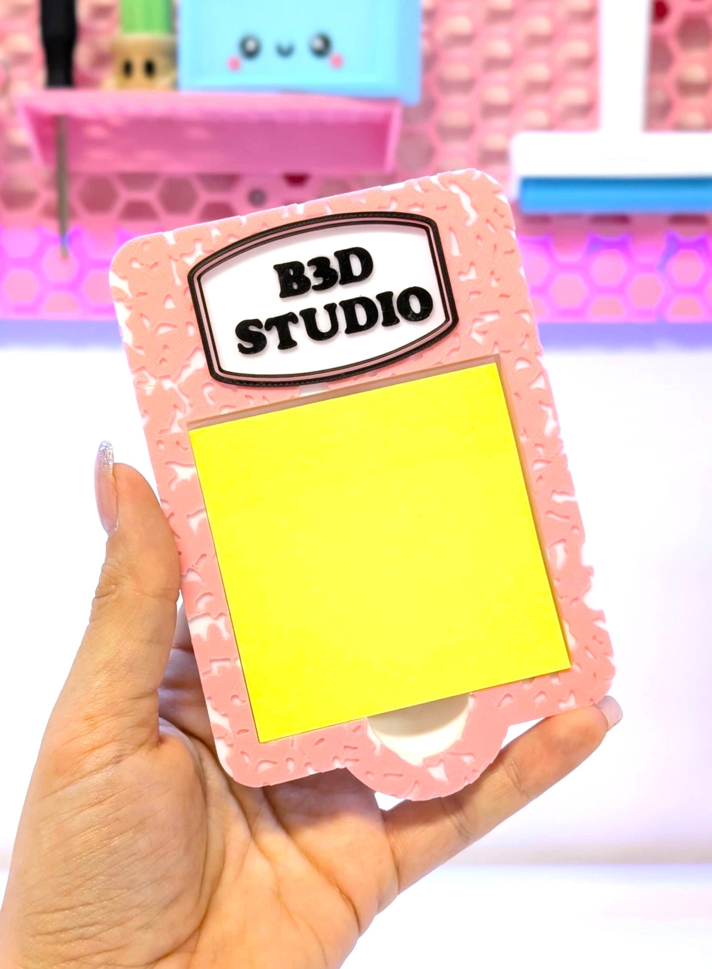 Editable Composition Book Sticky Note Holder - STL & 3MF - Digital Download