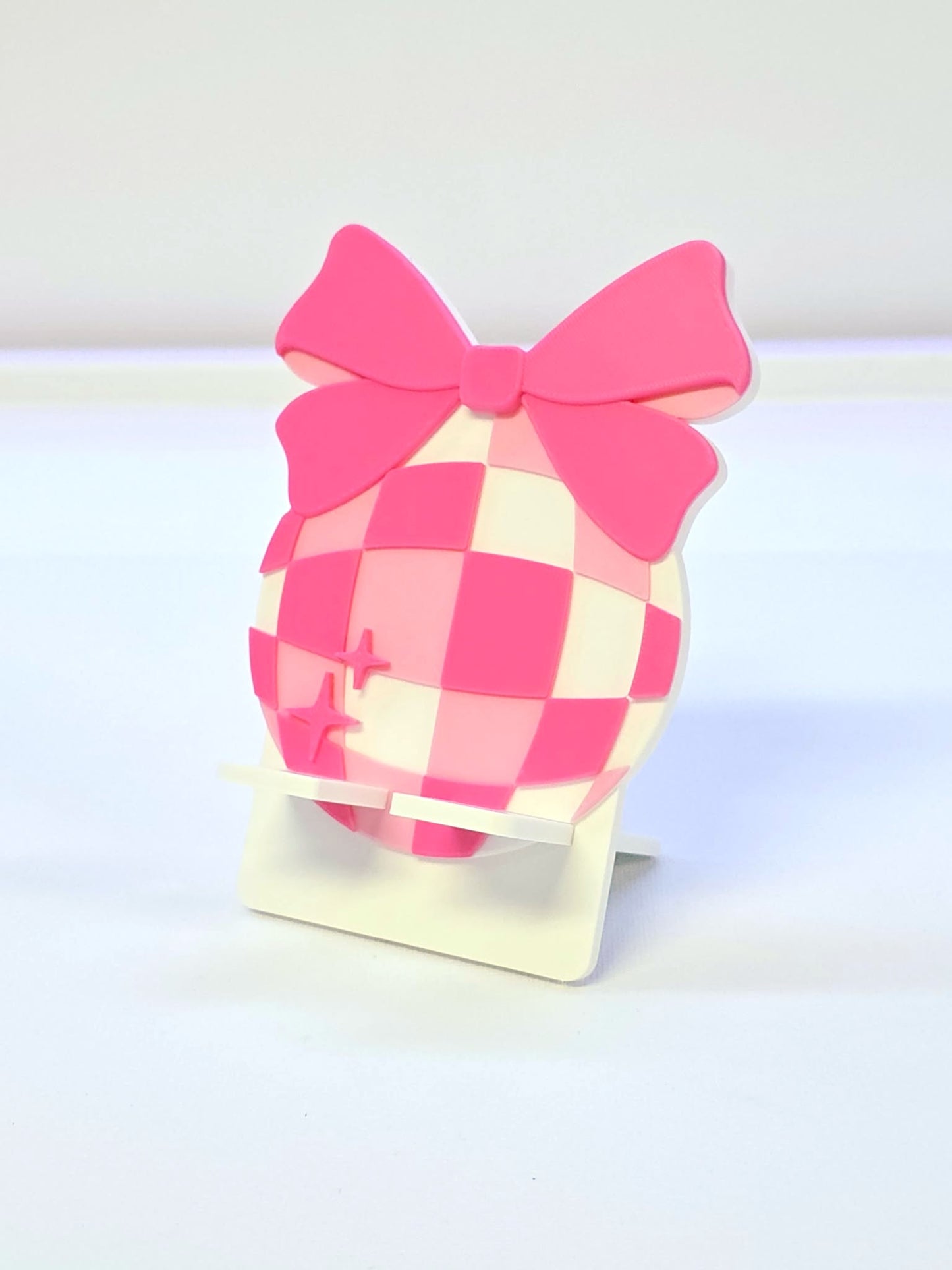 Disco Bow Phone Holder 3D Print File: Fun Desk Decor (STL/3MF Digital Download)