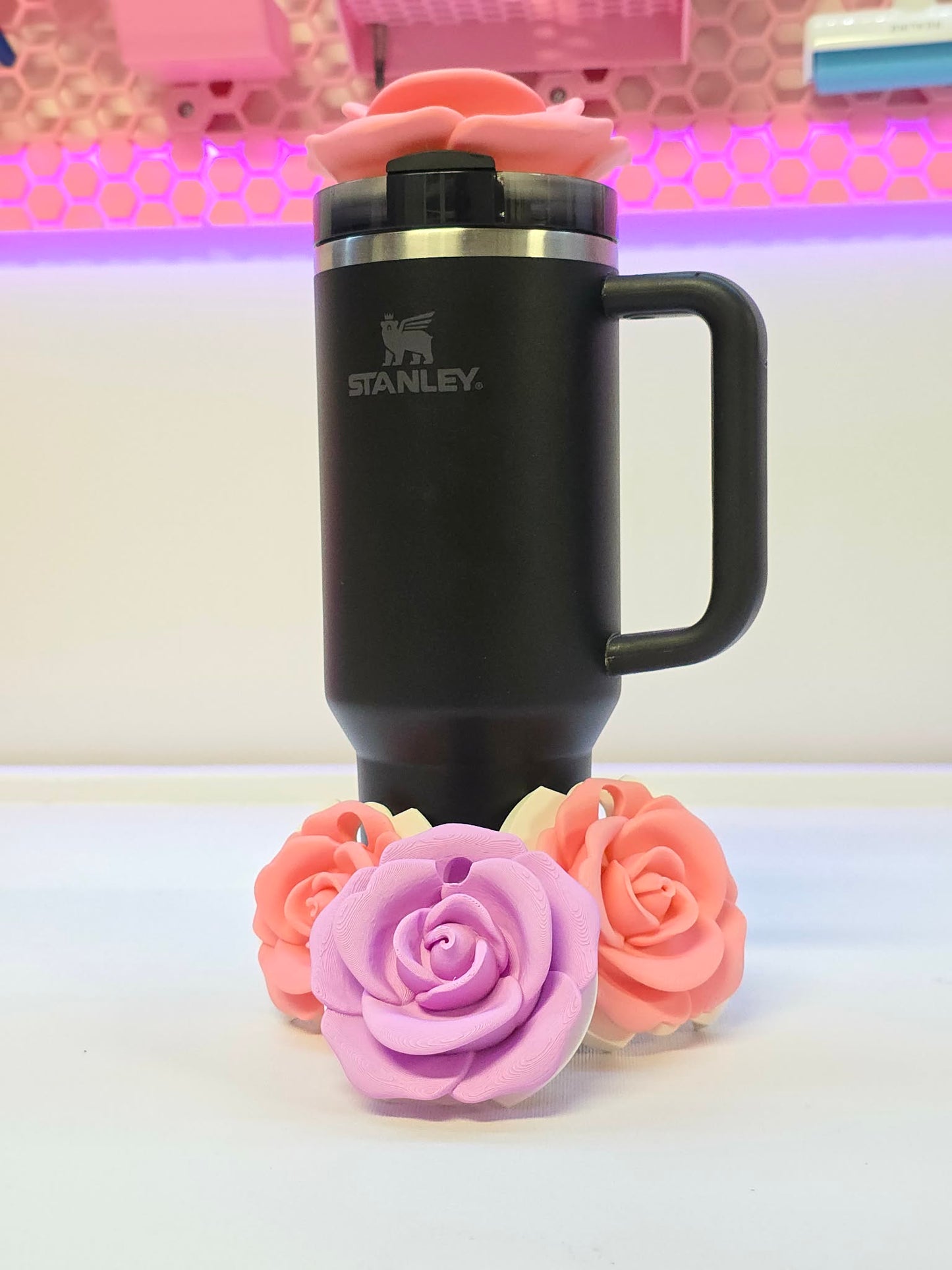 30OZ Rose Tumbler Topper: 3D Print STL & 3MF File Lid Toppers (Digital Download)