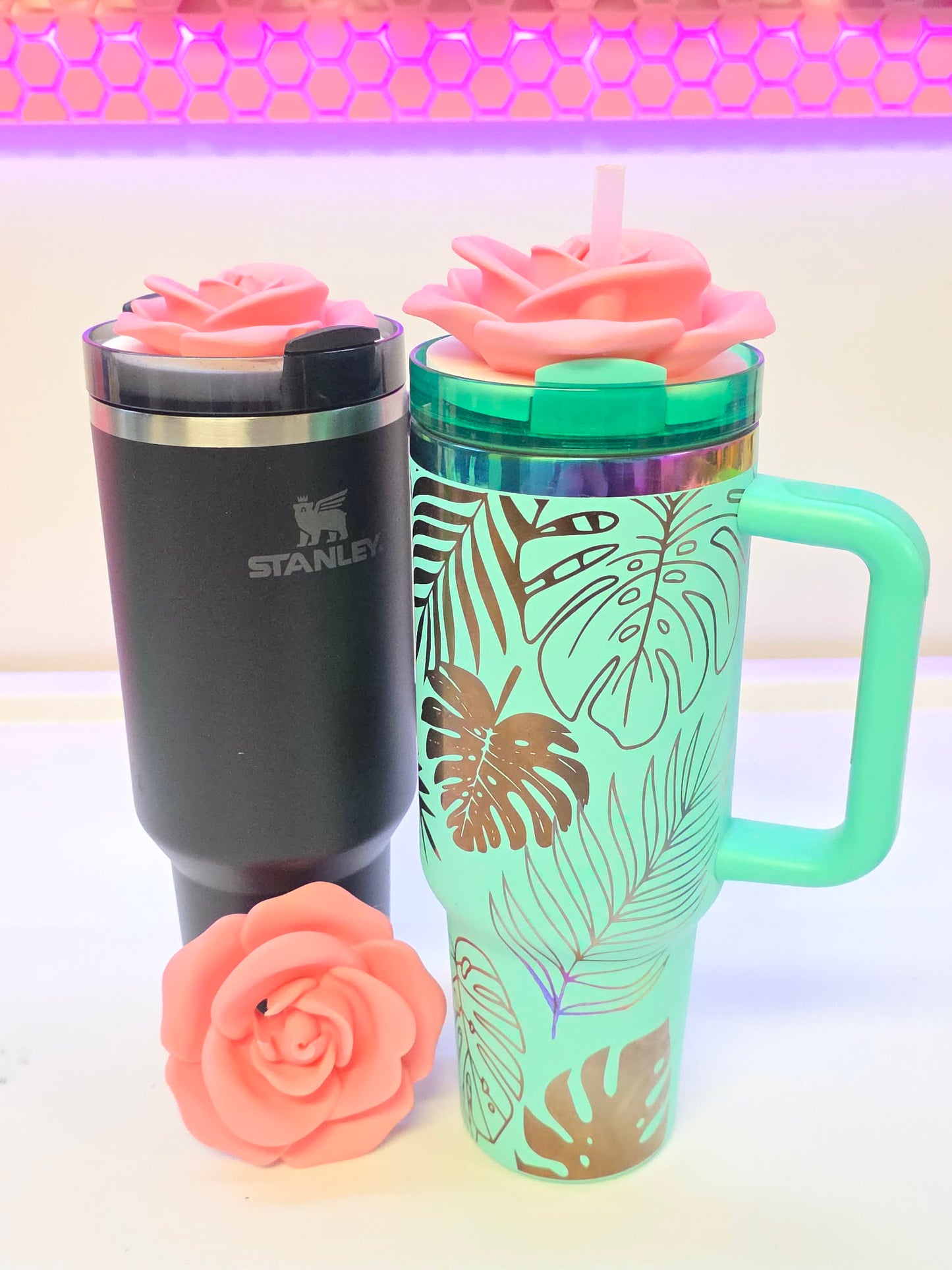 40OZ Rose Tumbler Topper: 3D Print STL & 3MF File Lid Toppers (Digital Download)