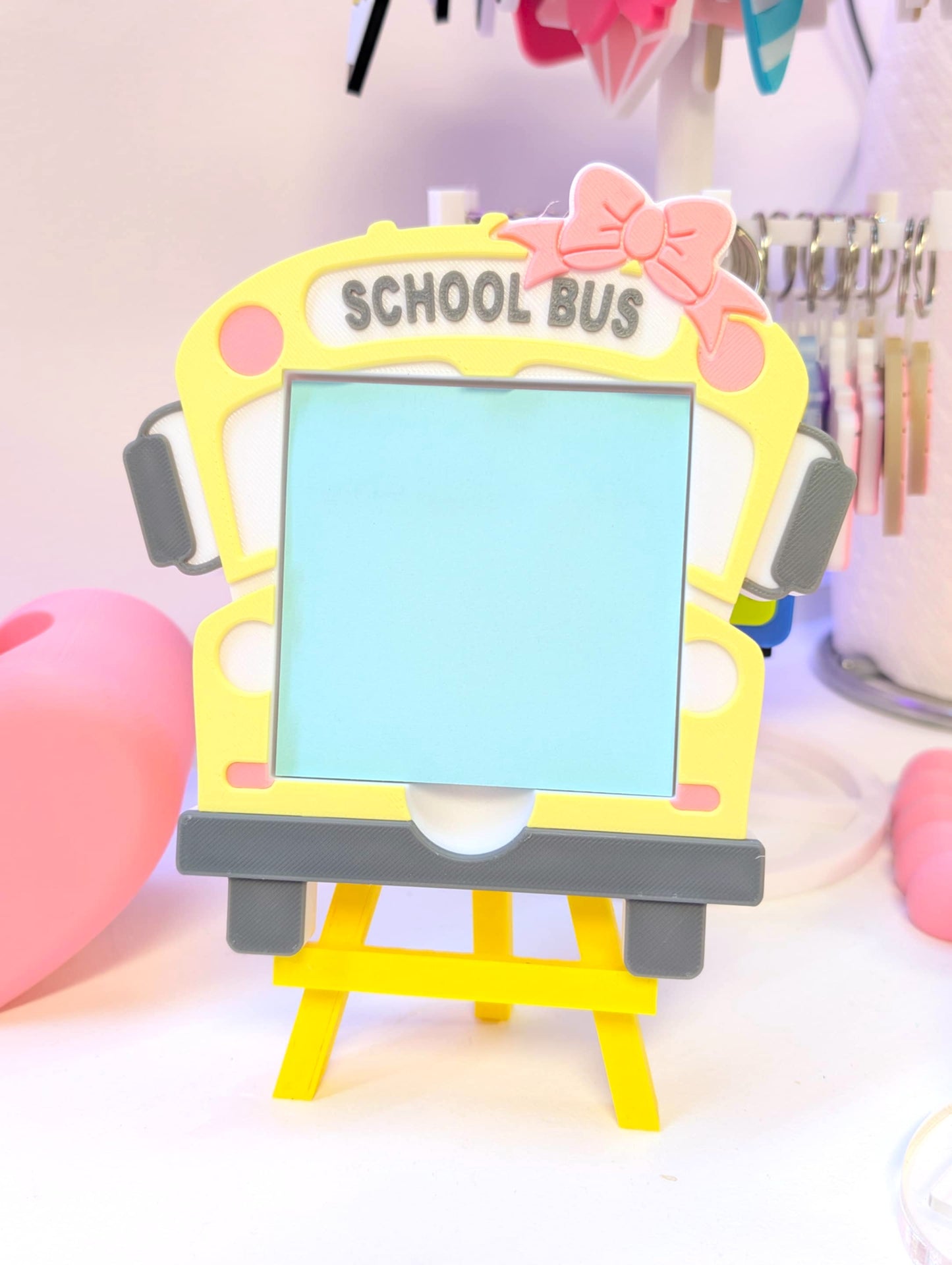 Bow School Bus Sticky Note Holder - STL & 3MF - Digital Download