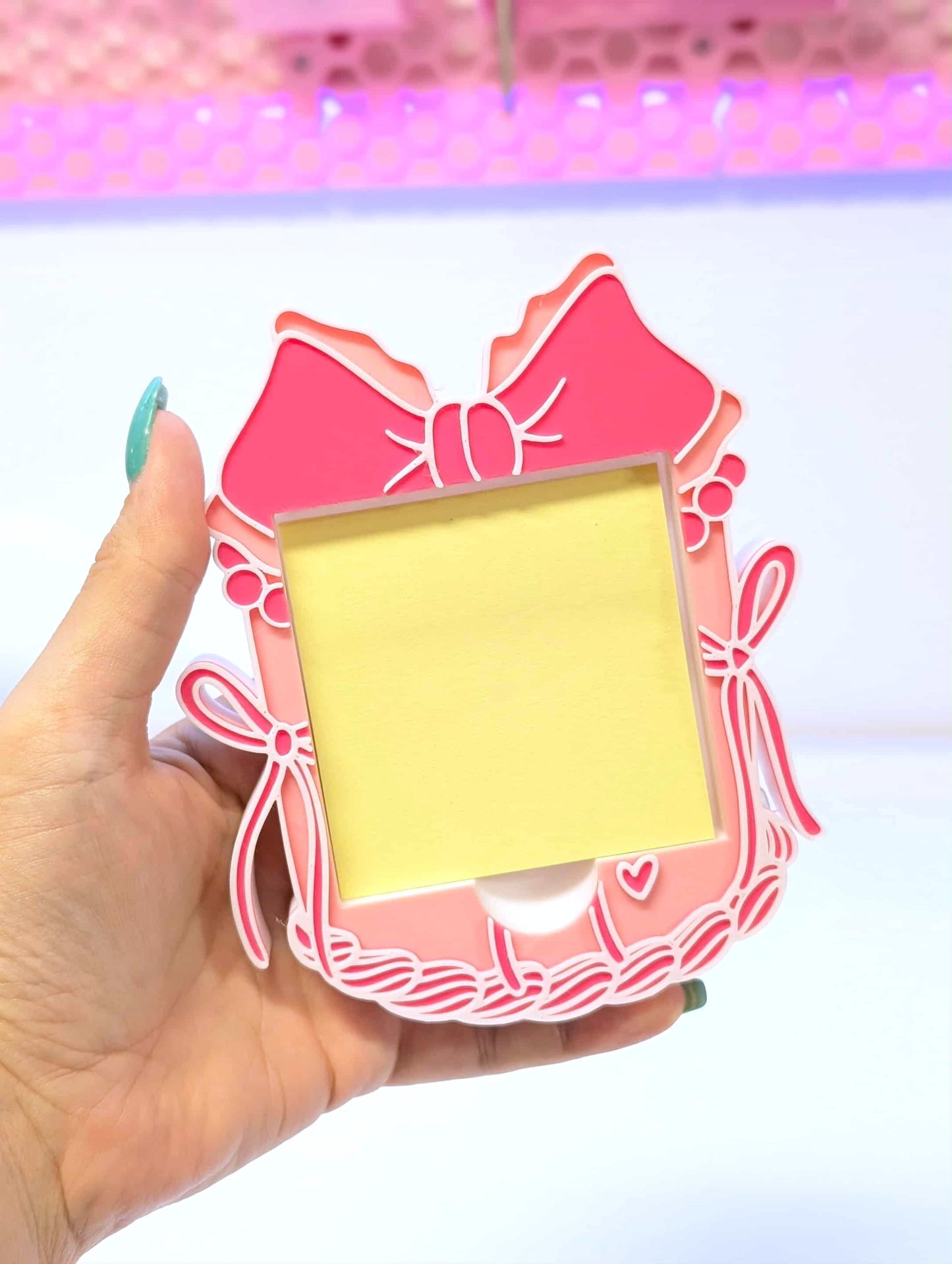 Bow Cake Sticky Note Holder - STL & 3MF - Digital Download