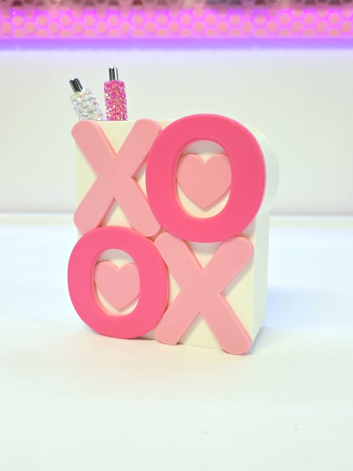 XO Hugs and Kisses Pen Holder: 3D Print STL & 3MF File (Digital Download)