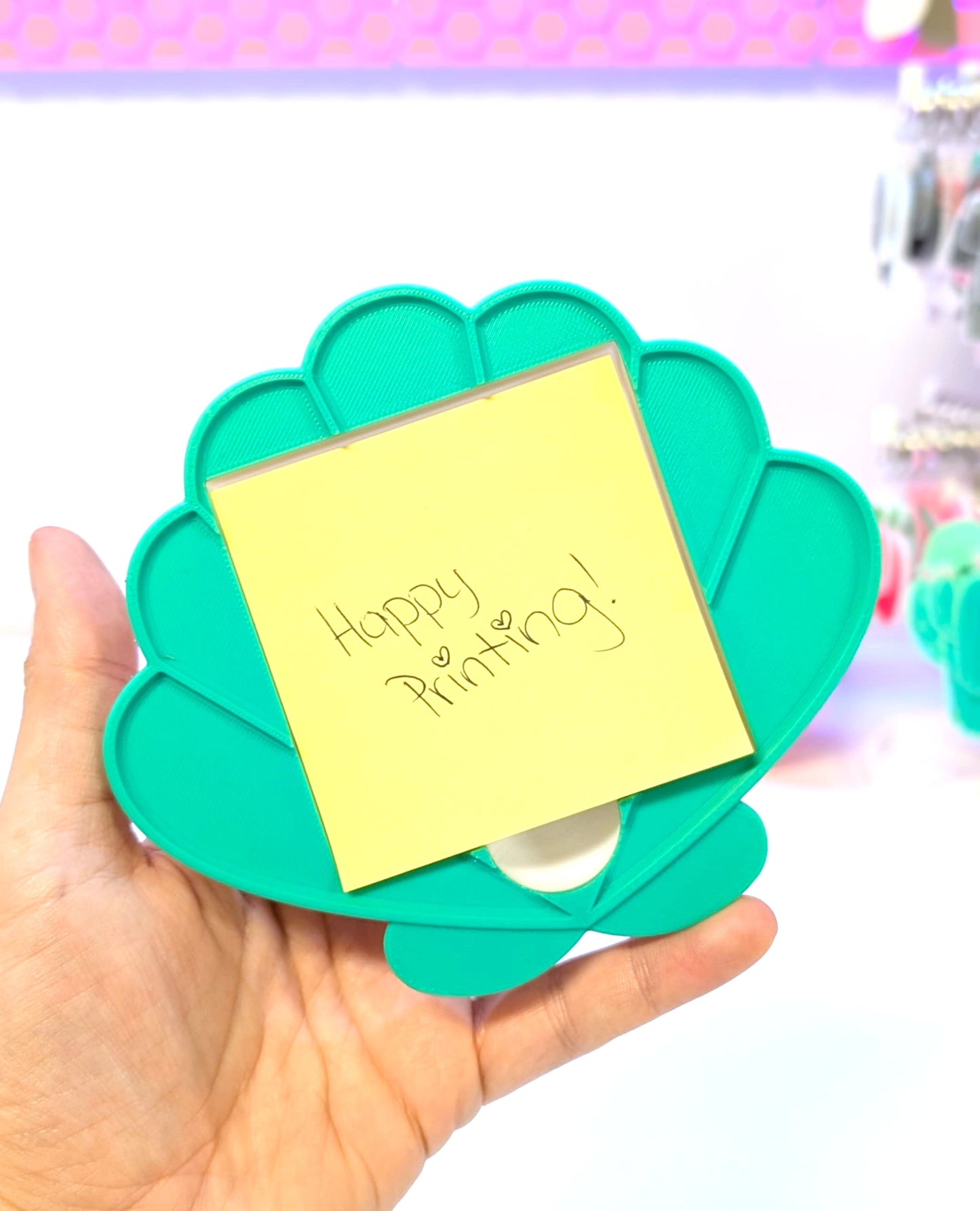 Shell Sticky Note Holder - STL & 3MF - Digital Download