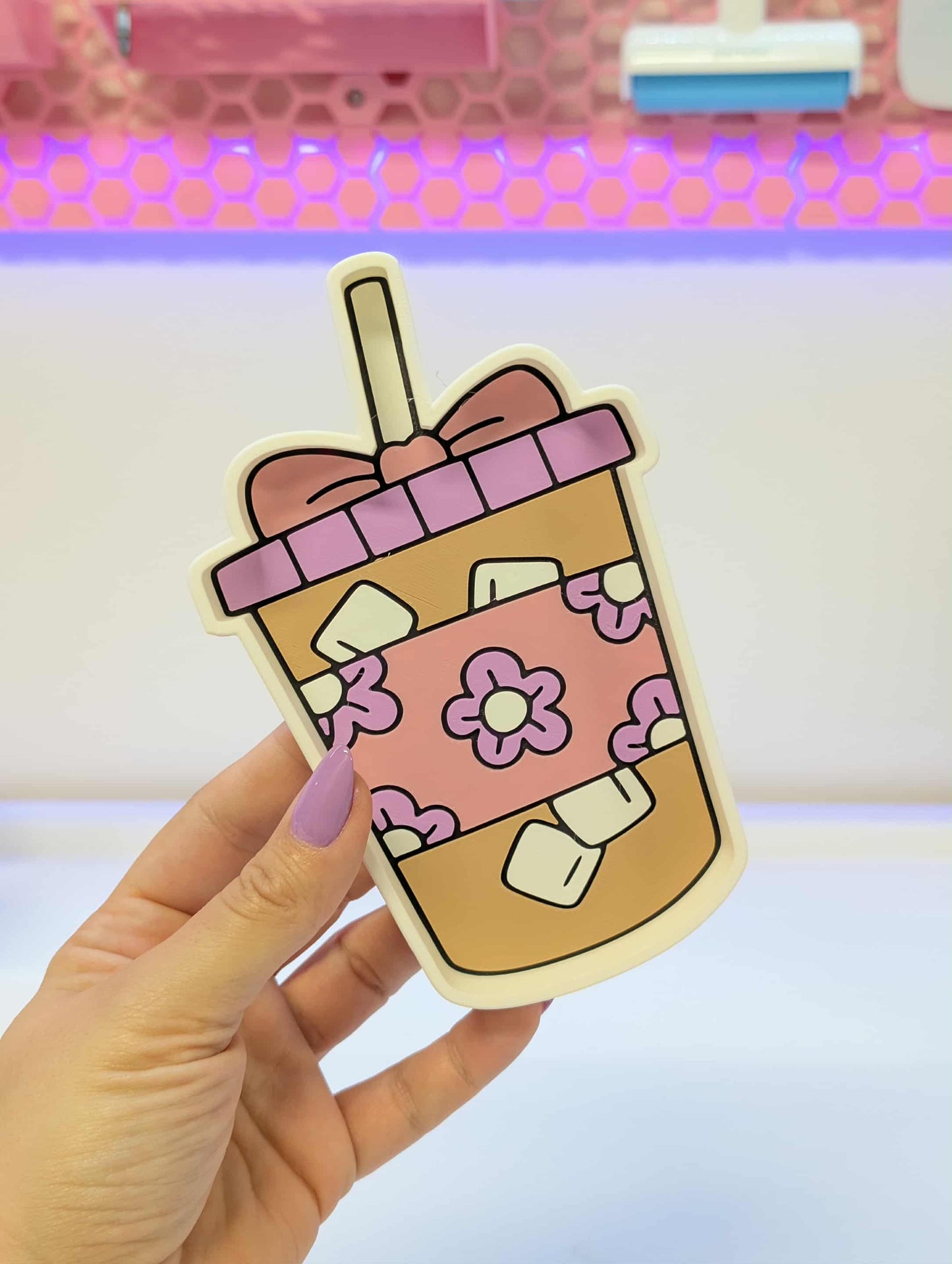 Iced Coffee Trinket Dish 3D Print File – Desk Organization (Digital Download)