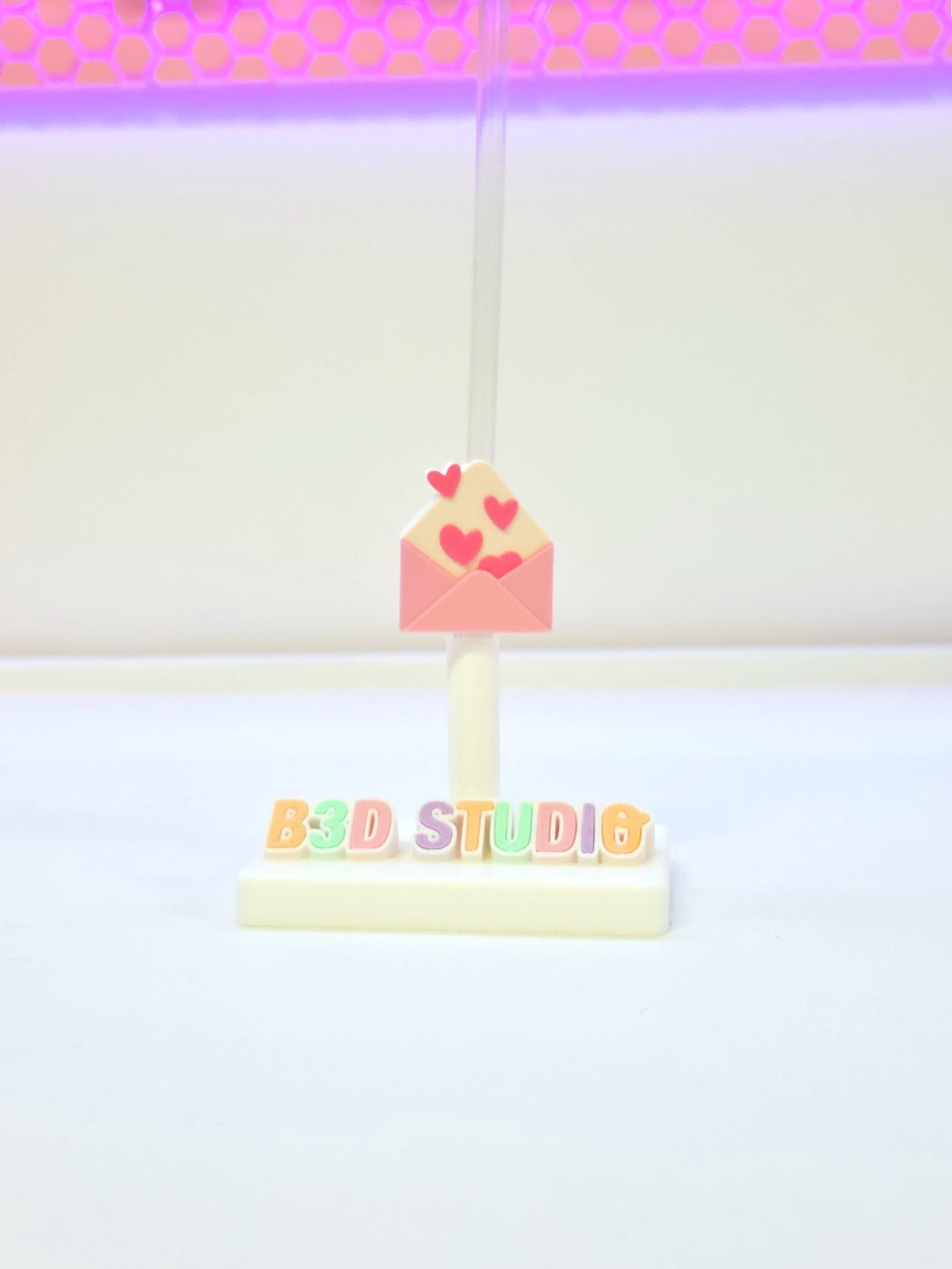 Love Letter Straw Topper 3D Print File (STL & 3MF Digital Download) 8mm + 10mm Sizes