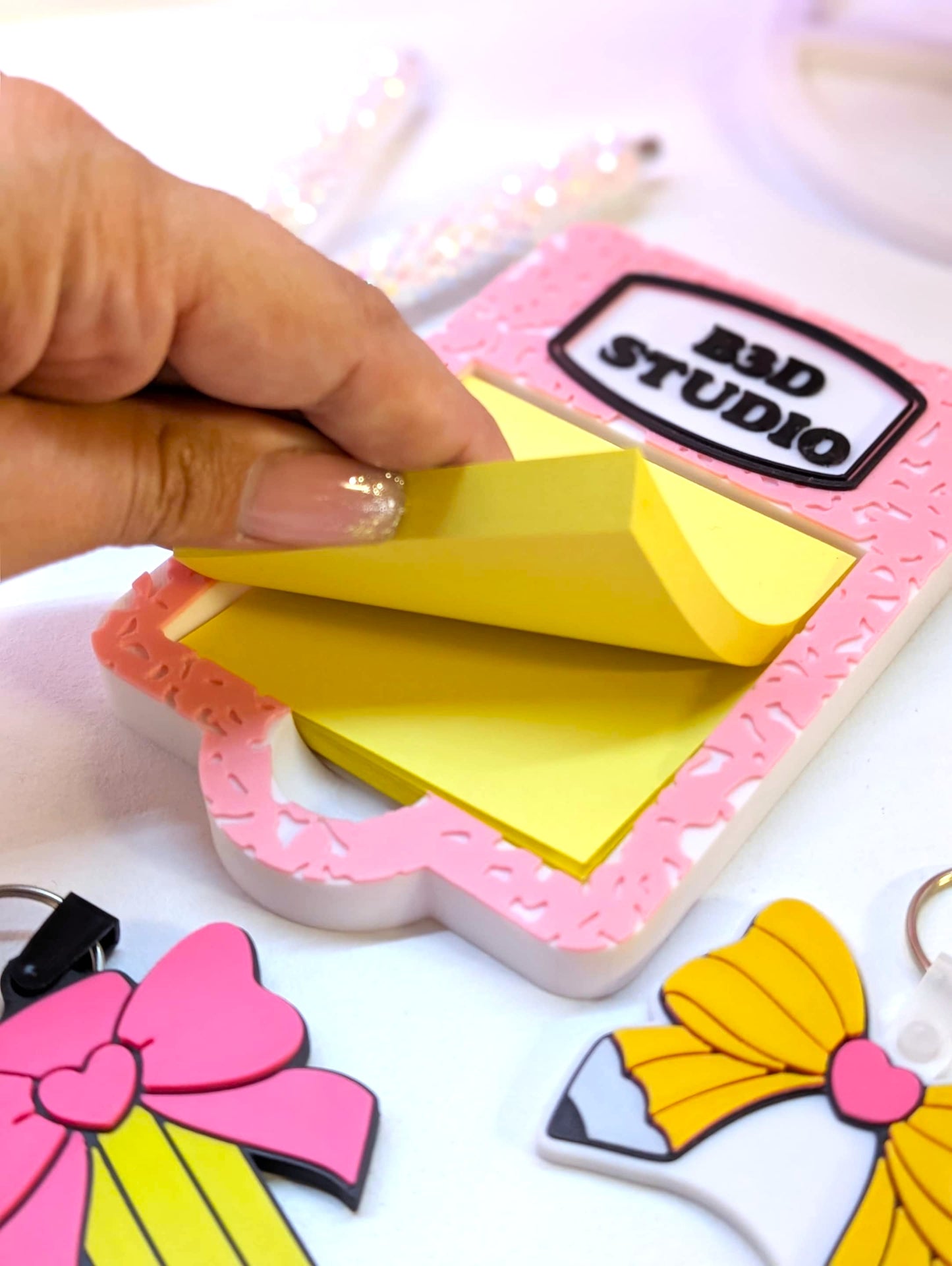 Editable Composition Book Sticky Note Holder - STL & 3MF - Digital Download