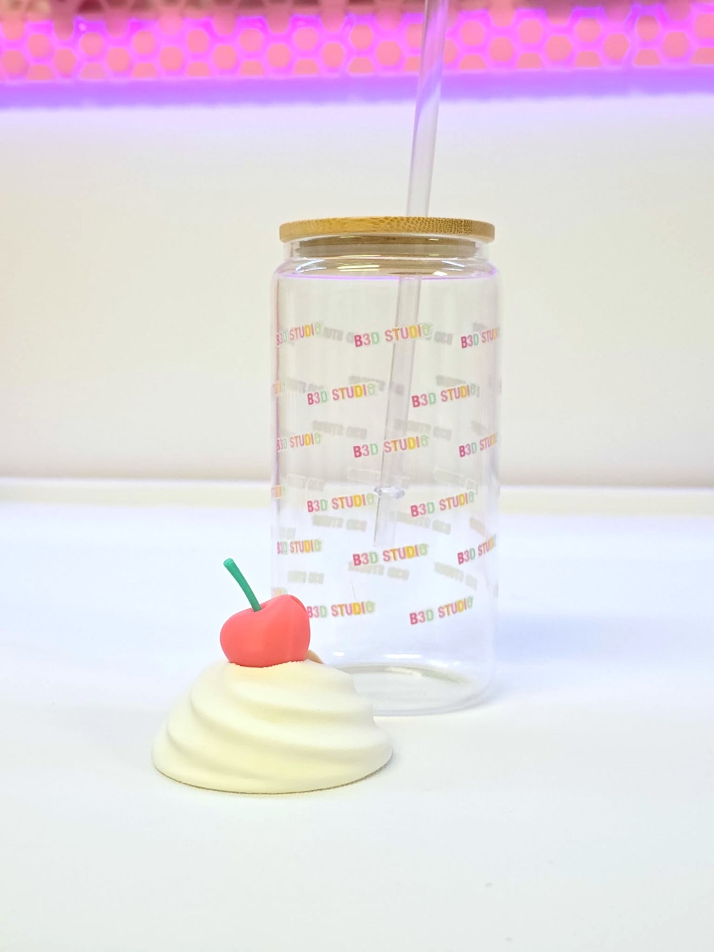 Whipped Cherry Lid Topper 3D Print File: Drink Topper STL & 3MF (Digital Download)