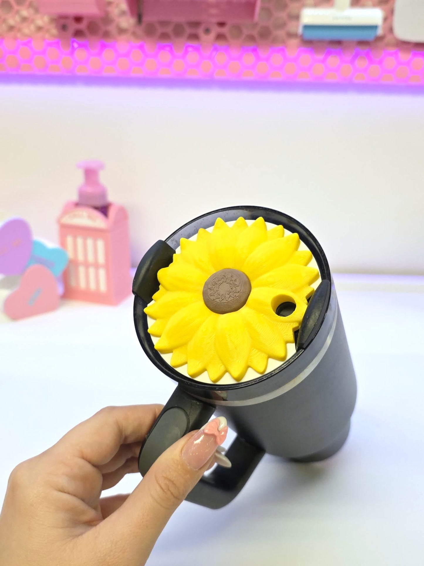 40oz Sunflower Tumbler Topper: 3D Print STL & 3MF File Lid Toppers (Digital Download)