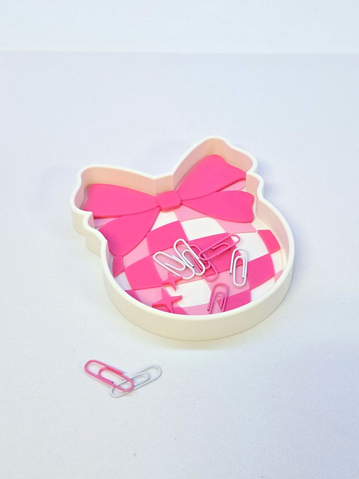 Disco Bow Trinket Dish 3D Print File – STL/3MF Desk Organization (Digital Download)