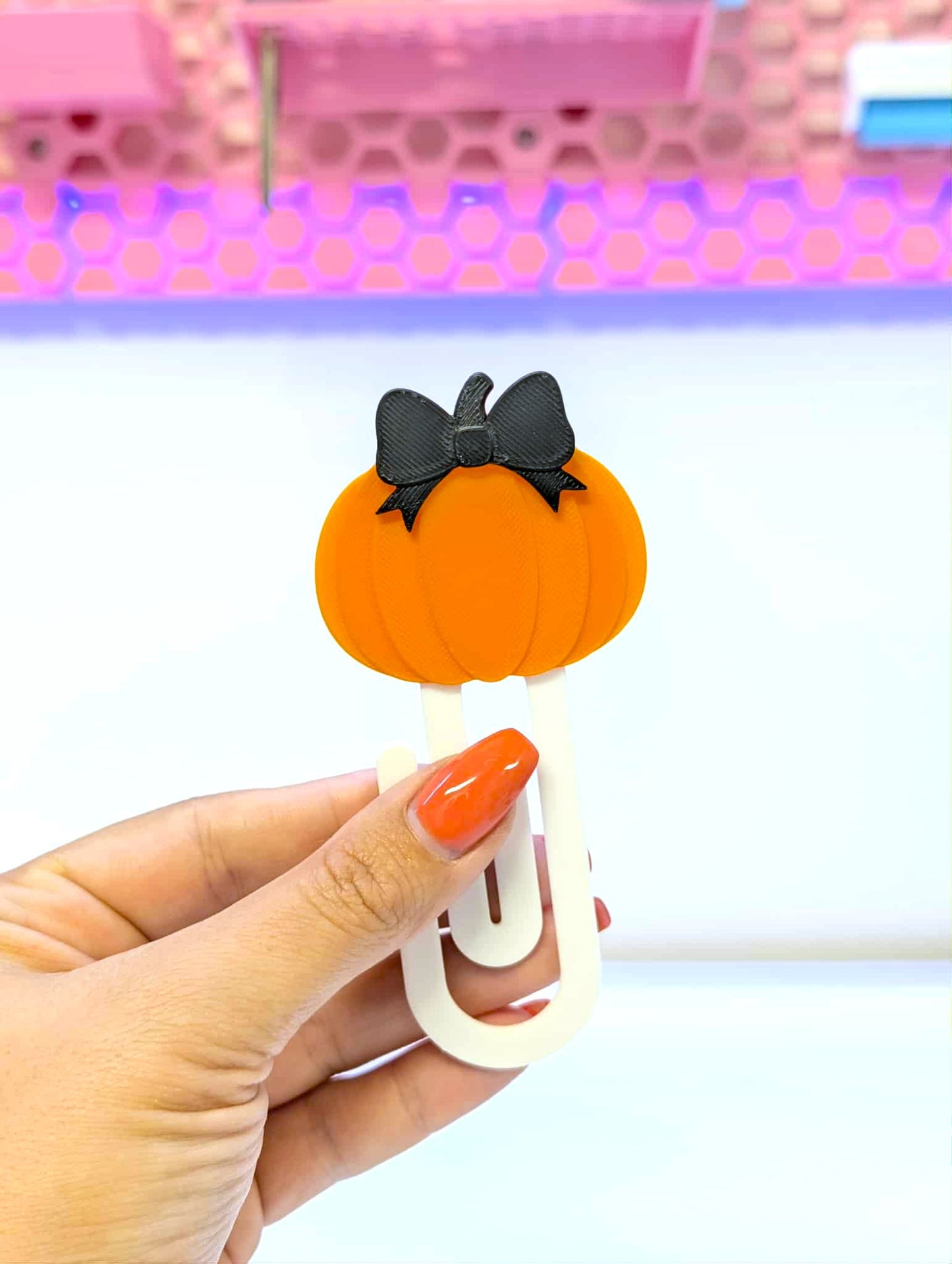 Bow Pumpkin Jumbo Paper Clip 3D Print File (STL & 3MF Digital Download)