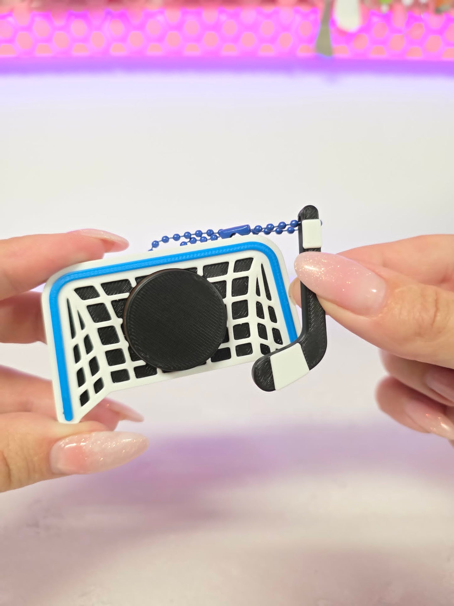 Hockey Net Fidget Clicker STL & 3MF 3D Print File + Bonus Charms (Digital Download)