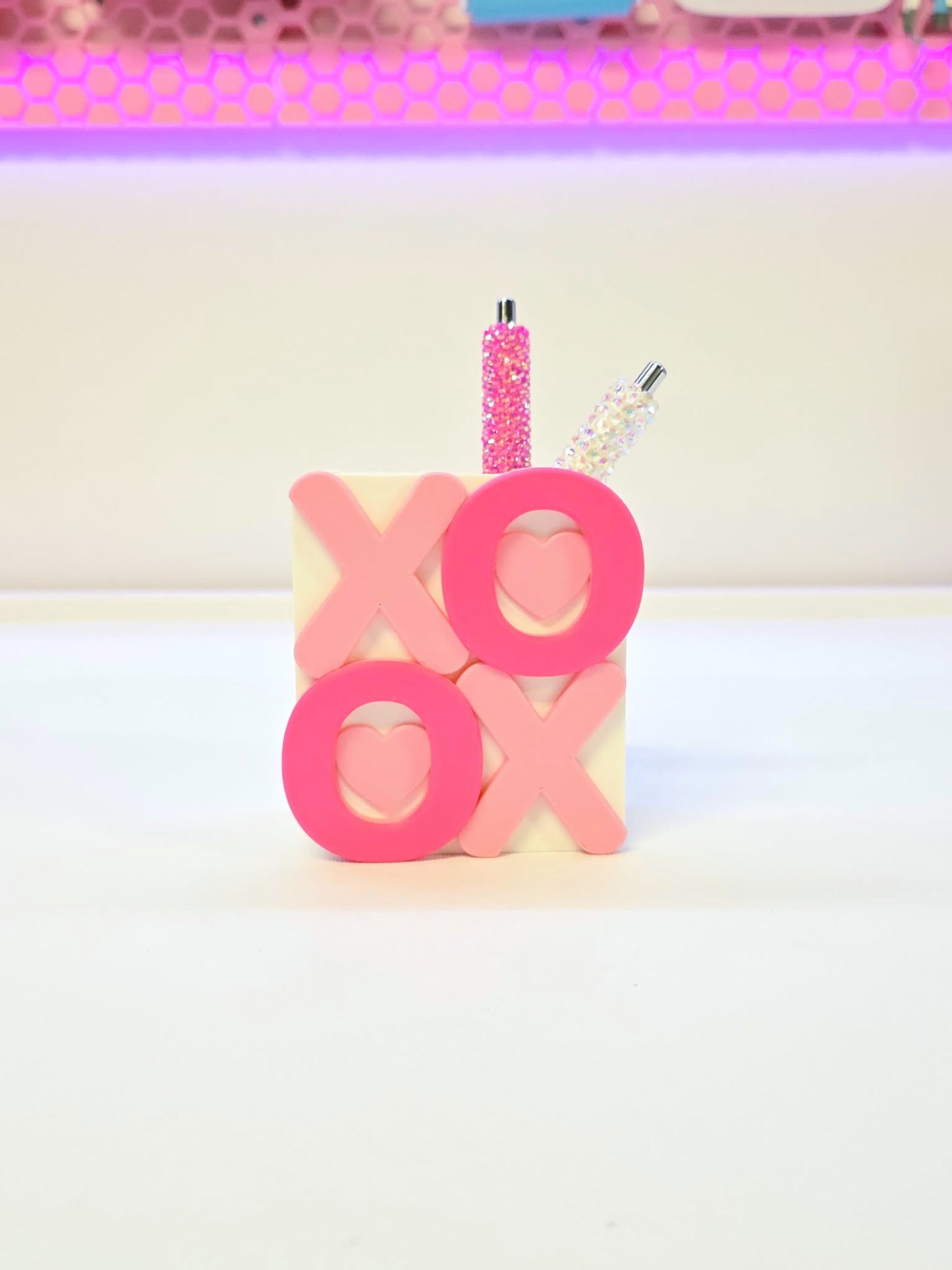XO Hugs and Kisses Pen Holder: 3D Print STL & 3MF File (Digital Download)