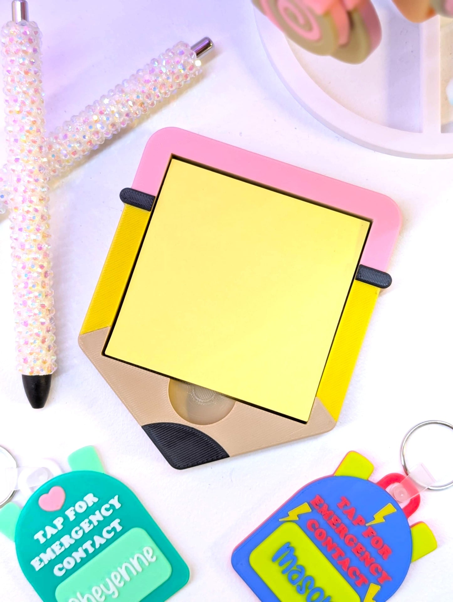 Pencil Sticky Note Holder - STL & 3MF - Digital Download