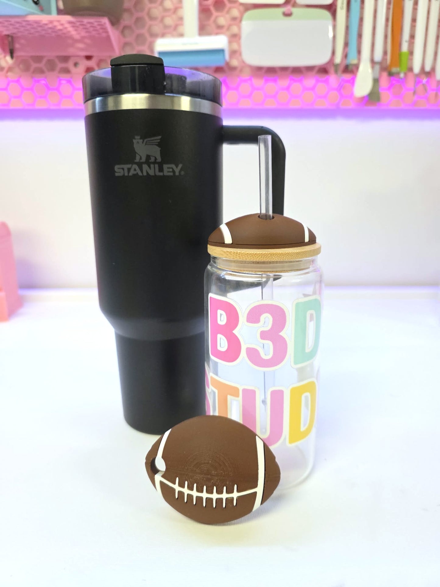 30OZ Football Tumbler Topper: 3D Print STL & 3MF File Lid Toppers (Digital Download)