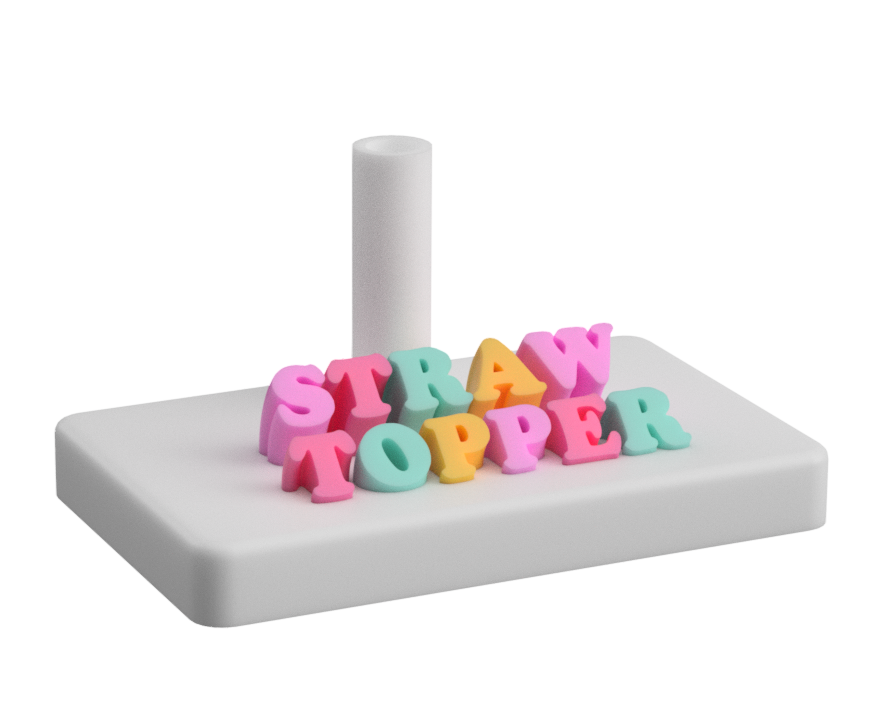 Straw Topper Display 3D Print File (STL & 3MF Digital Download)