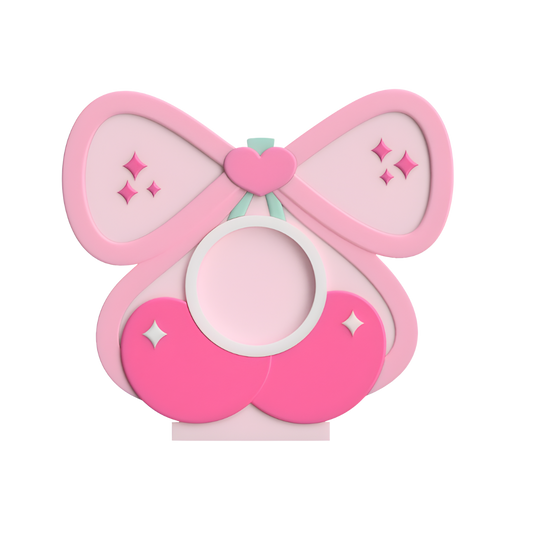 Digital Download - NFC Display Backing - Cherry Bow Heart Backing - Circle