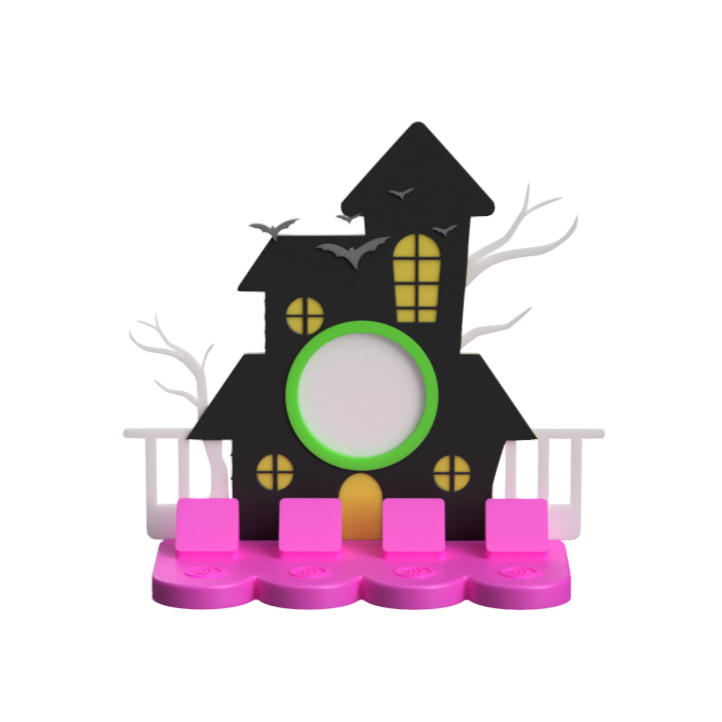 Digital Download - NFC Display Backing - Haunted House Backing - Circle