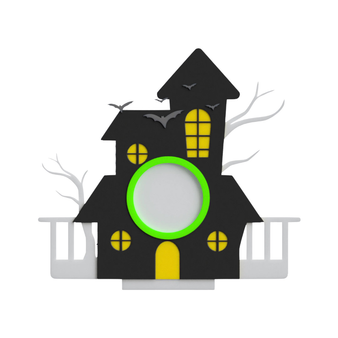 Digital Download - NFC Display Backing - Haunted House Backing - Circle