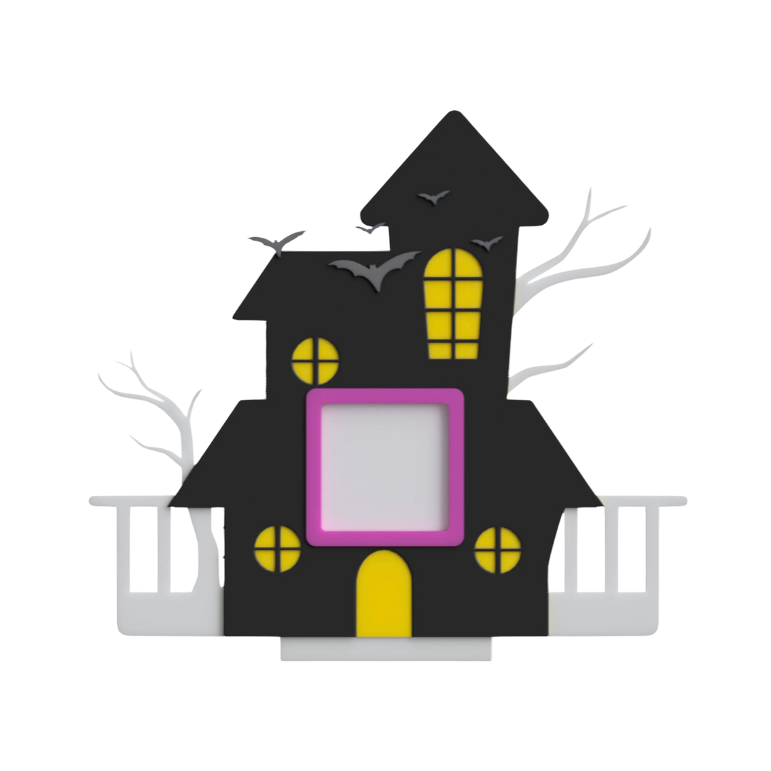 Digital Download - NFC Display Backing - Haunted House Backing - Square