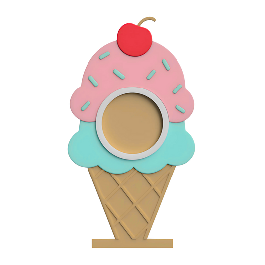 Digital Download - NFC Display Backing - Ice Cream Cone Cherry Backing